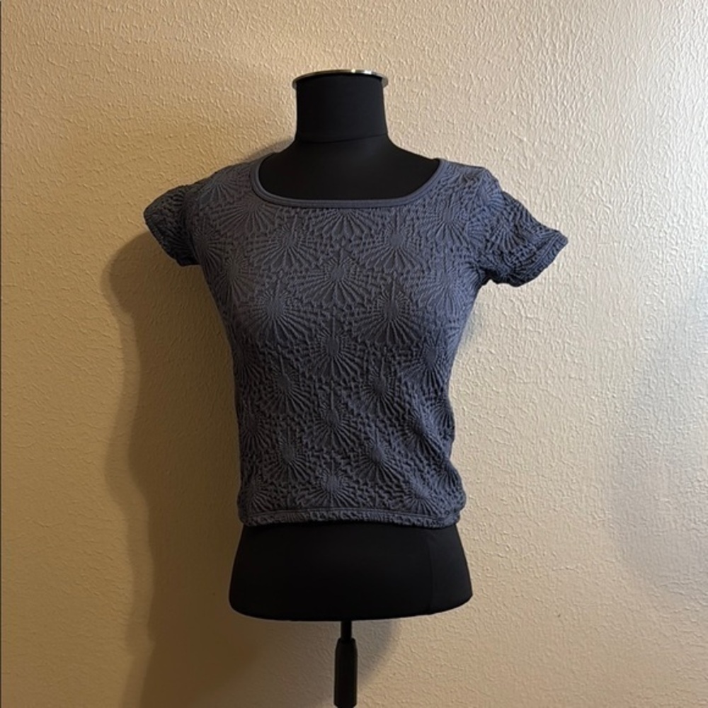 Women's Blue Textured Top SZ Small